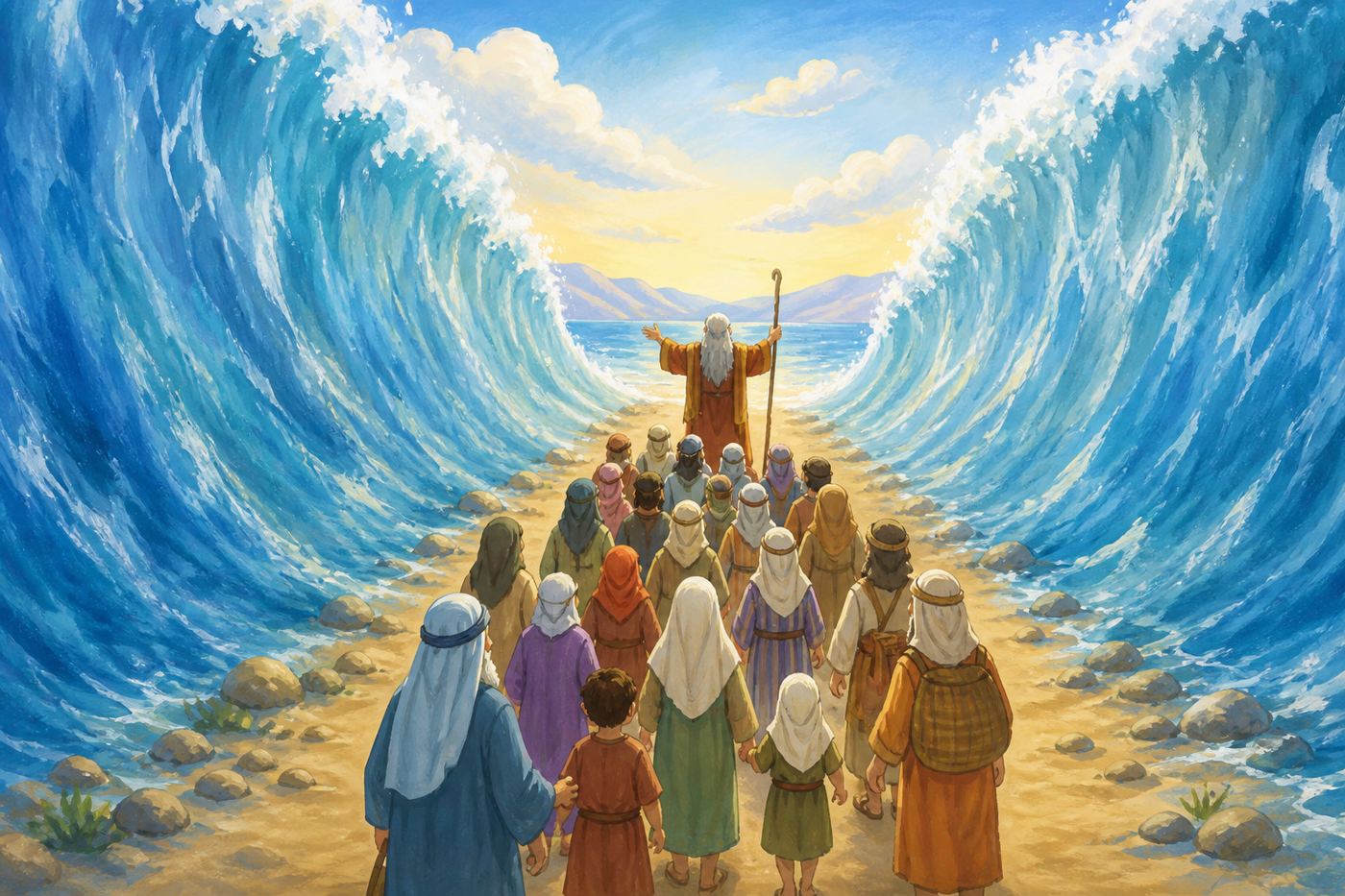Illustration for Moses and the Red Sea